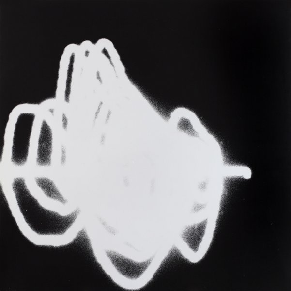 Ohne Titel, 1992, Spirogramm aus der Serie Inspiration, Foto auf Holz, Unikat, 120 x 120 cm, gerahmt 122,5 x 122,5 cm