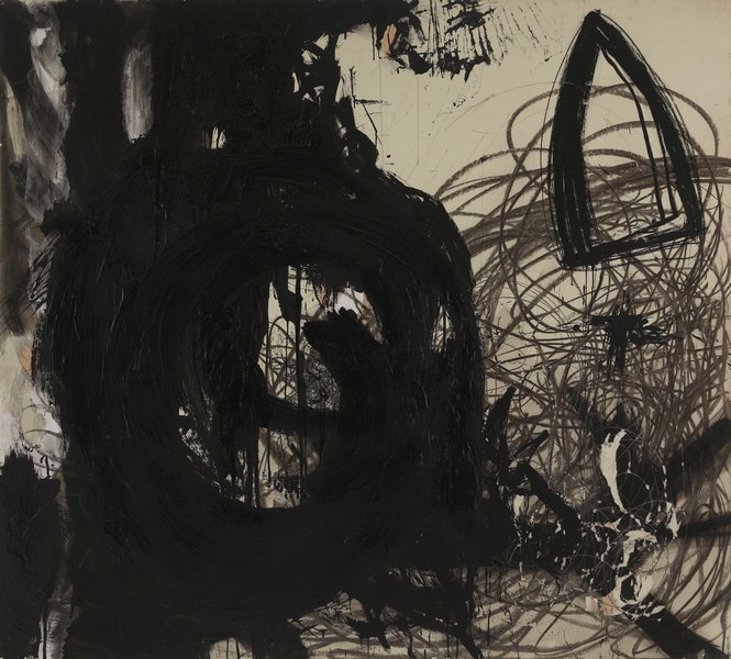 ohne Titel, 1988, Mischtechnik auf Papier auf Holz, 170 x 190 cm