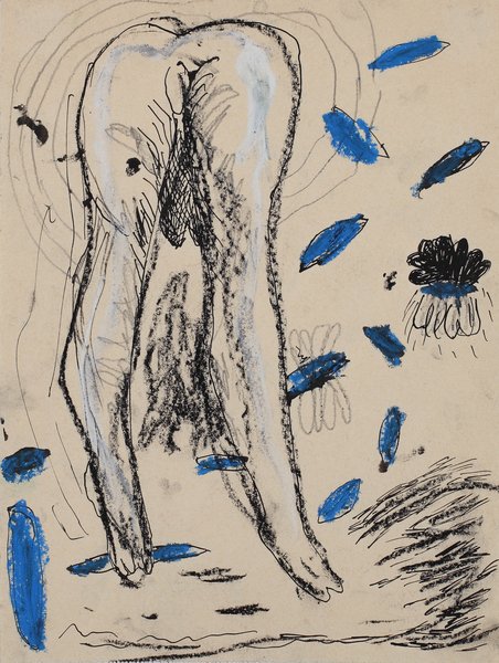 ohne Titel, 1985, Mischtechnik auf Papier, 31,5 x 23,7 cm 