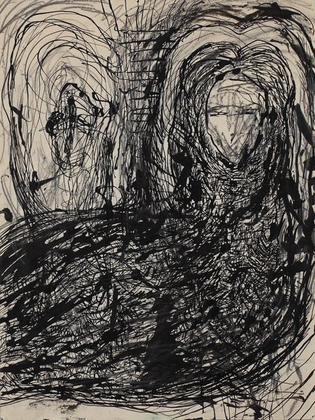 ohne Titel, 1985, Mischtechnik auf Papier, 31,5 x 23,7 cm