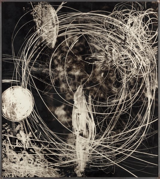 ohne Titel, 1989, Ruß hinter Glas, 190 x 170 cm 