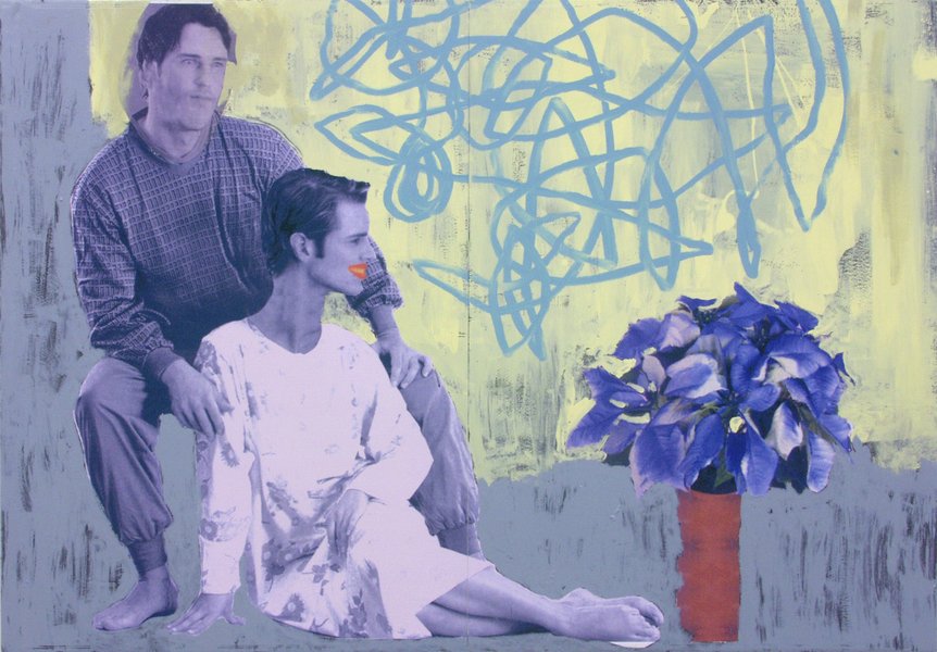 ohne Titel (Franz West, Otto Zitko), 2002, Farbkopie, Acryl, Lack auf Schaumkarton, 141 x 200 cm