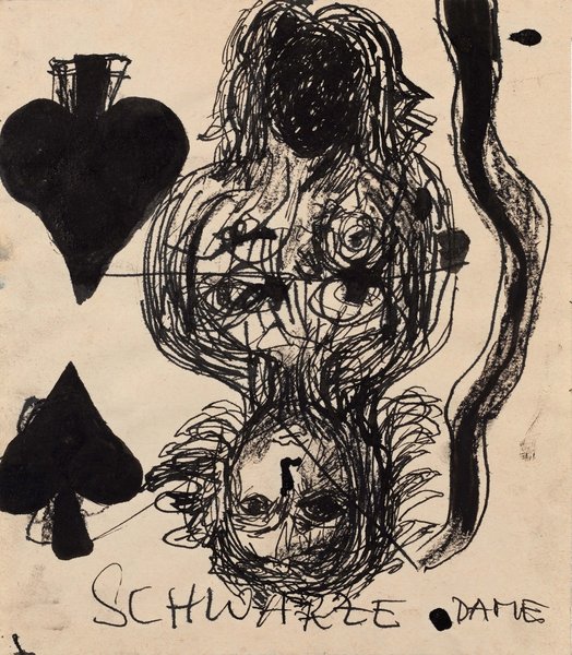 ohne Titel, 1985, Serie von elf Zeichnungen, Mischtechnik auf Papier, 22,5 x 20 cm