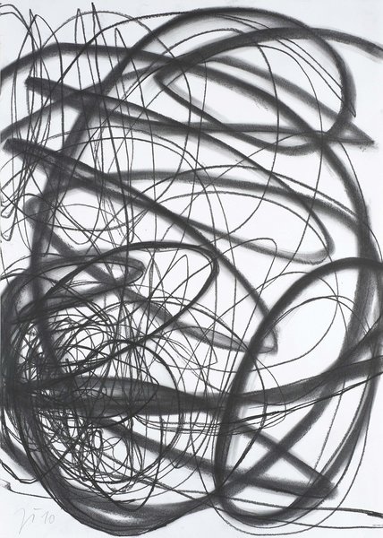 untitled, 2010, graphite, oil on paper, 55.11 x 39.37 in