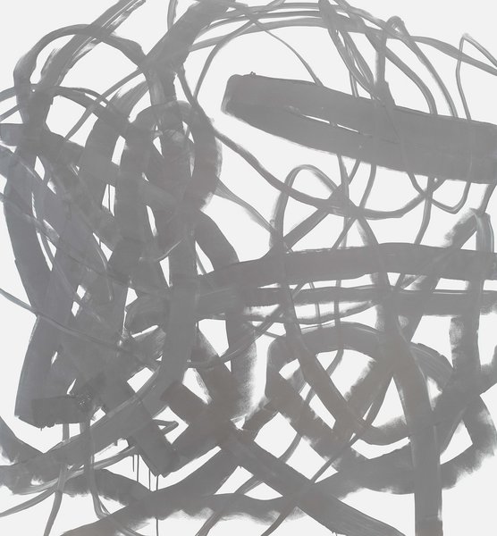 ohne Titel, 2012, Silberlack auf Aluminium, 216 x 200 cm