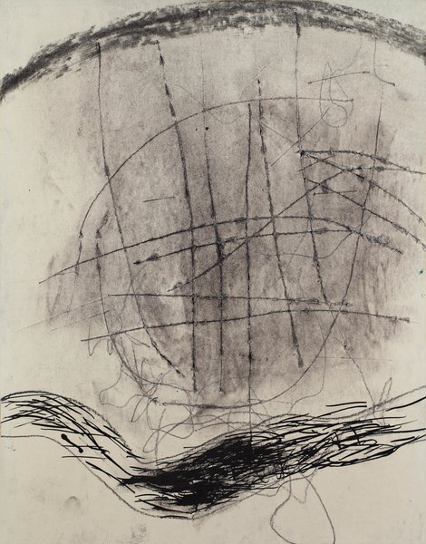 ohne Titel, 1989, Mischtechnik, Papier auf Holz, 45 x 35 cm