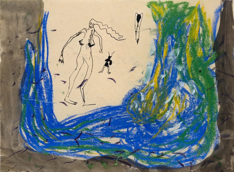 ohne Titel, 1985, Mischtechnik auf Papier, 23,7 x 31,8 cm