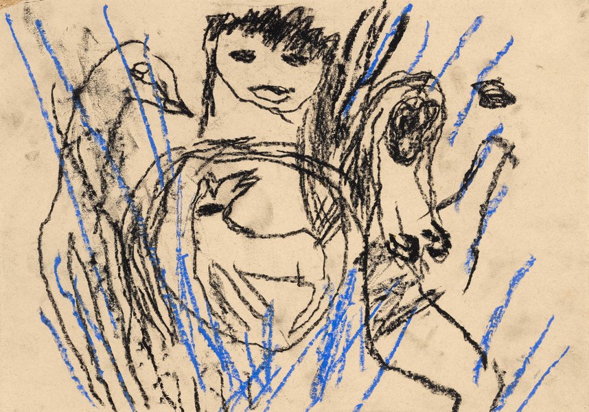 ohne Titel, 1985, Mischtechnik auf Papier, 20,8 x 29,5 cm