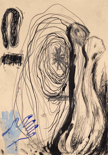 ohne Titel, 1985, Mischtechnik auf Papier, 29,5 x 20,8 cm