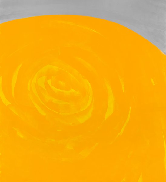 In the Eye of the Cyclone, 2018–2020, lacquer on aluminum, 85.04 x 77.94 in